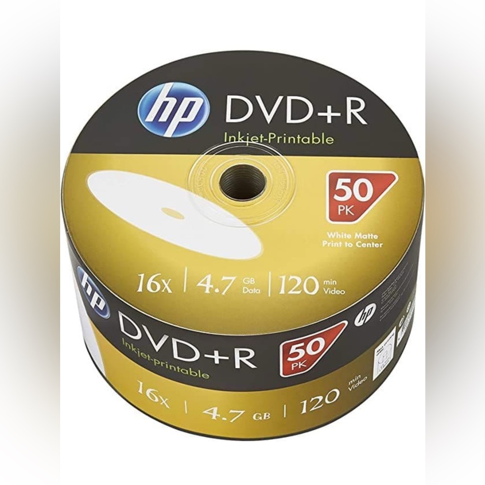 HP NEW Factory Sealed 16x DVD+R DVD Plus R 50ct Recordable Disc Media 4.7GB
